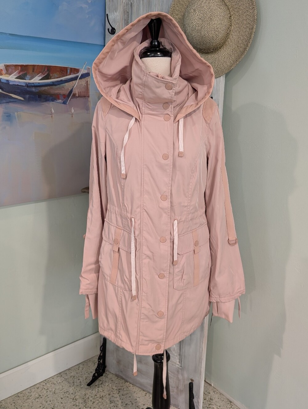NWT Blanc Noir Solid Anorak Light Pink Utility Jacket